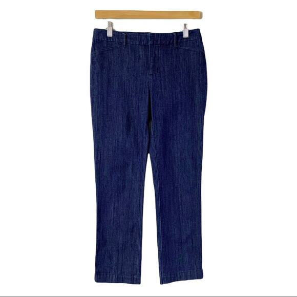 White House Black Market WHBM Straight Crop Flat Front Trouser Women's Jeans 2 - Picture 2 of 8